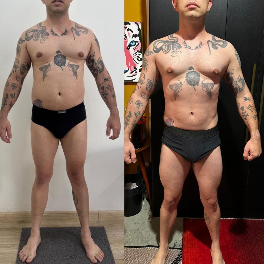 Antes e depois aluno 8